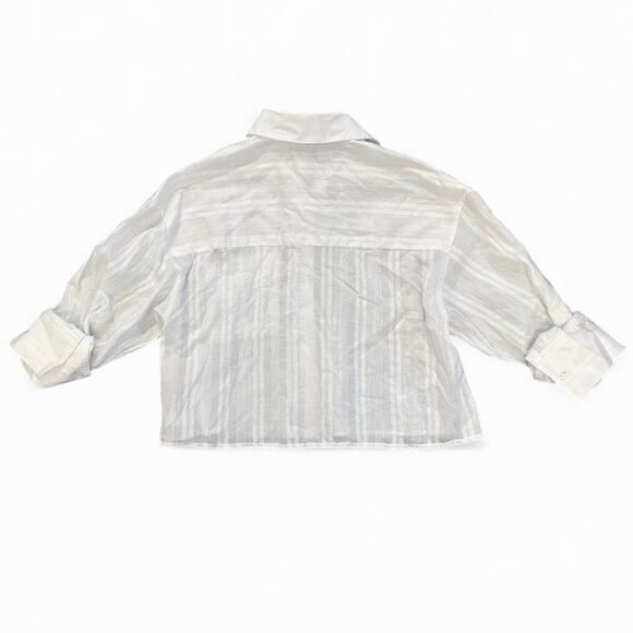 NWT Madewell Straight-Hem Shirt in Cotton Dobby White Size XXS - Picture 7 of 9